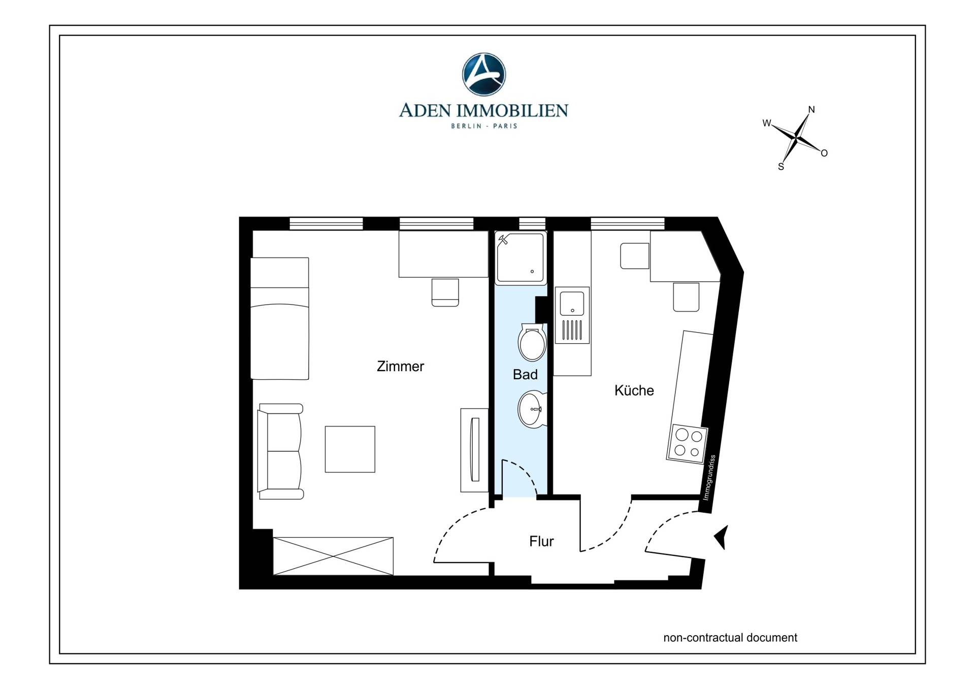 Wohnung zum Kauf 211.800 € 1 Zimmer 37,2 m²<br/>Wohnfläche 2.<br/>Geschoss Wilmersdorf Berlin 10713