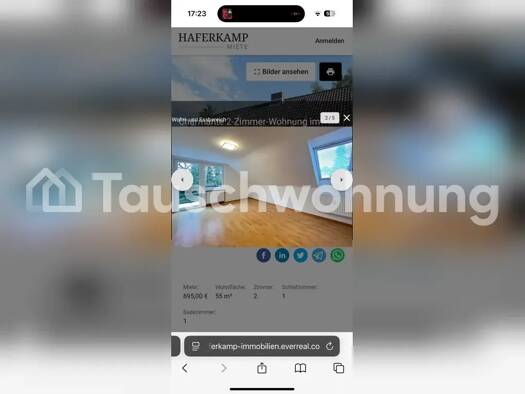 Wohnung zur Miete Tauschwohnung 655 € 2 Zimmer 55 m² 1. Geschoss Sasel Hamburg 22399