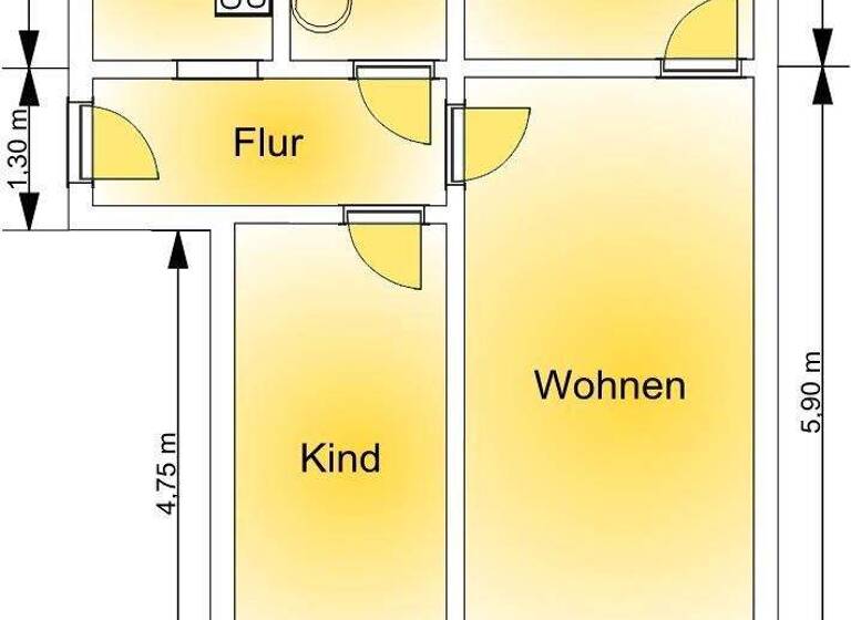 Wohnung zur Miete 462 € 3 Zimmer 57,7 m² 3. Geschoss Dr-Wilhelm-Külz-Str. 15 Triebes Zeulenroda-Triebes 07950