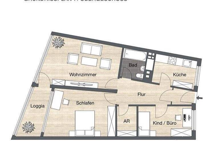 Wohnung zum Kauf 489.000 € 3 Zimmer 70 m² 7. Geschoss Berg am Laim München 81673