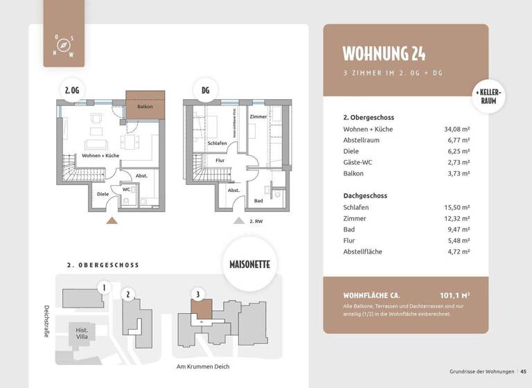 Maisonette zum Kauf - Erstbezug provisionsfrei 600.000 € 3 Zimmer 101,1 m² 2. Geschoss Am krummen Deich 1b Winsen Winsen (Luhe) 21423