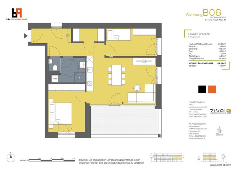 Wohnung zum Kauf - Erstbezug 3 Zimmer 69,5 m² 1. Geschoss Im Hag Dornbirn 6850