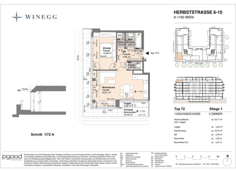 Wohnung zum Kauf - Erstbezug 471.500 € 2 Zimmer 50,7 m² 5. Geschoss Herbststraße 6-10 Wien 1160