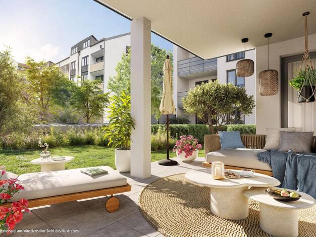 Wohnung zum Kauf - Erstbezug provisionsfrei 899.900 € 3 Zimmer 74,4 m² EG Nestroystraße 13 Sendling-Westpark München 81373