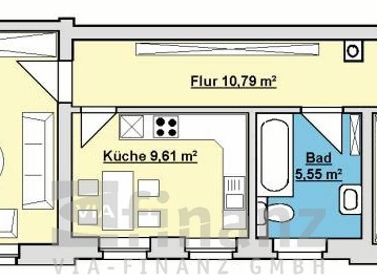 Wohnung zur Miete 335 € 2 Zimmer 60,8 m² 1. Geschoss Ziegelstraße 55 Meerane 08393