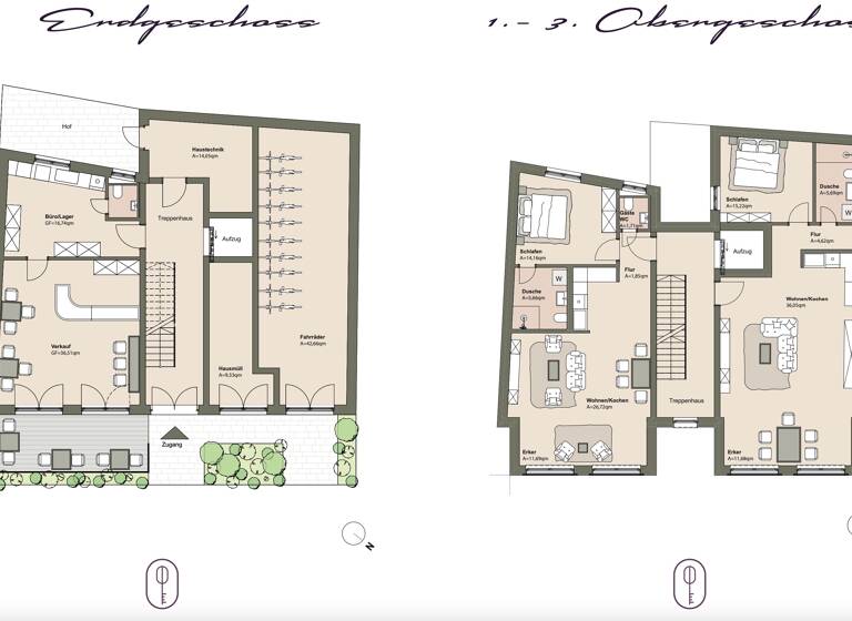 Wohnung zum Kauf - Erstbezug provisionsfrei als Kapitalanlage geeignet 303.000 € 2 Zimmer 61,8 m² Buckau Magdeburg 39104