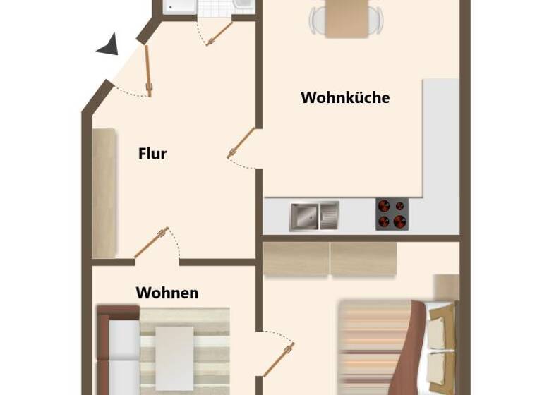 Wohnung zur Miete 290 € 2 Zimmer 47 m²<br/>Wohnfläche 2.<br/>Geschoss Ossietzkystraße 6 Meißen Meißen 01662
