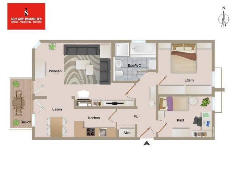 Wohnung zum Kauf 399.000 € 3 Zimmer 75 m² 1. Geschoss frei ab 01.05.2026 Westerndorf St Peter Rosenheim 83024