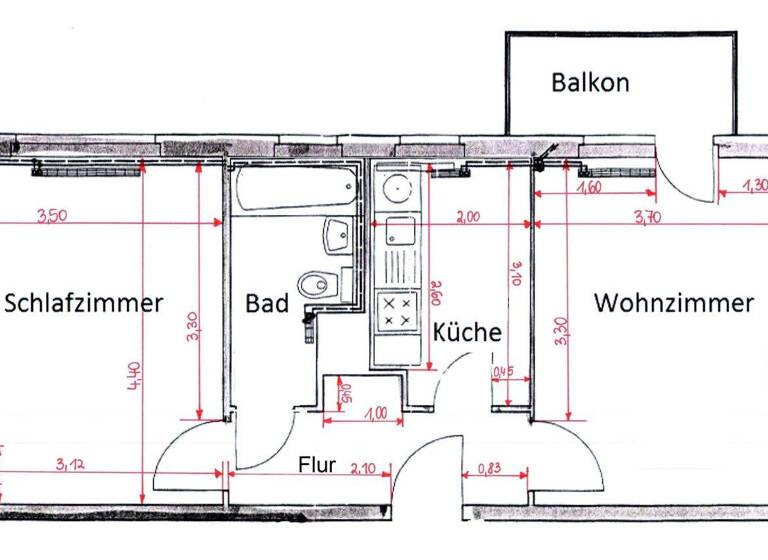 Wohnung zur Miete 308 € 2 Zimmer 49,6 m² 3. Geschoss J.-R.-Becher-Straße 40 Bautzen 02625
