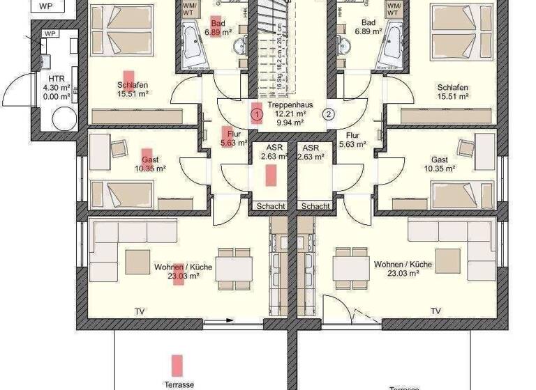 Terrassenwohnung zur Miete - Erstbezug 1.184 € 3 Zimmer 74 m² EG frei ab 01.12.2026 Andershof Stralsund 18439