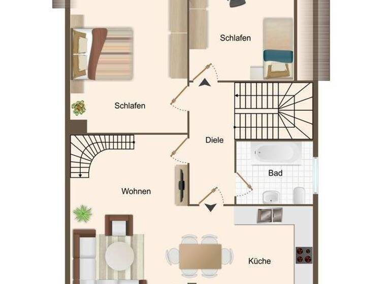 Wohnung zur Miete 1.100 € 3 Zimmer 74 m² Mehlem Bad Godesberg / Mehlem 53179
