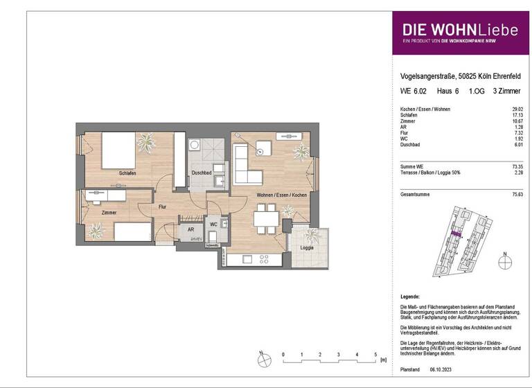 Wohnung zum Kauf - Erstbezug 611.900 € 3 Zimmer 75,6 m² Vogelsanger Straße 271 Ehrenfeld Köln 50825