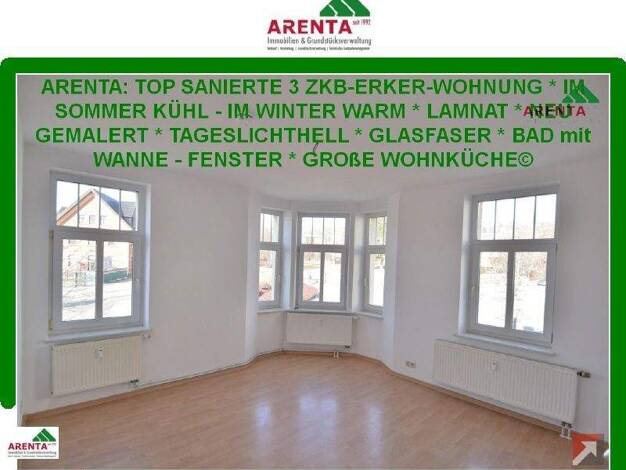 Wohnung zur Miete 480 € 3 Zimmer 80 m² Goldbachstr. 8 Hohenstein-Ernstthal 09337