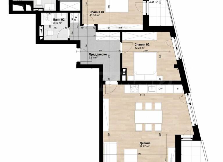 Studio zum Kauf 370.000 € 3 Zimmer 132 m² Sofia