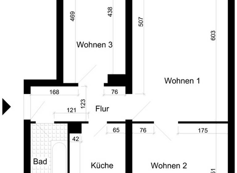 Wohnung zur Miete 340 € 3 Zimmer 56,5 m² 1. Geschoss frei ab 01.05.2026 Ganghoferstr. 2 Stadtfeld Ost Magdeburg 39108