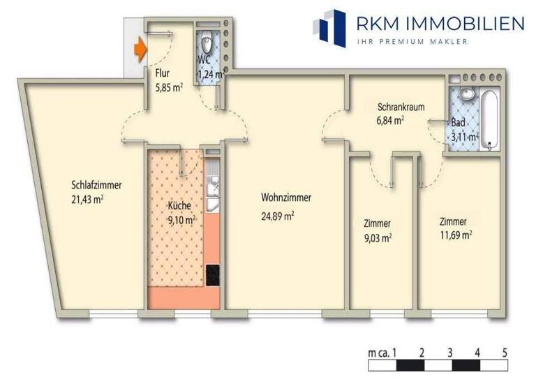 Wohnung zum Kauf 405.000 € 4 Zimmer 93,5 m² 3. Geschoss Wien 1110
