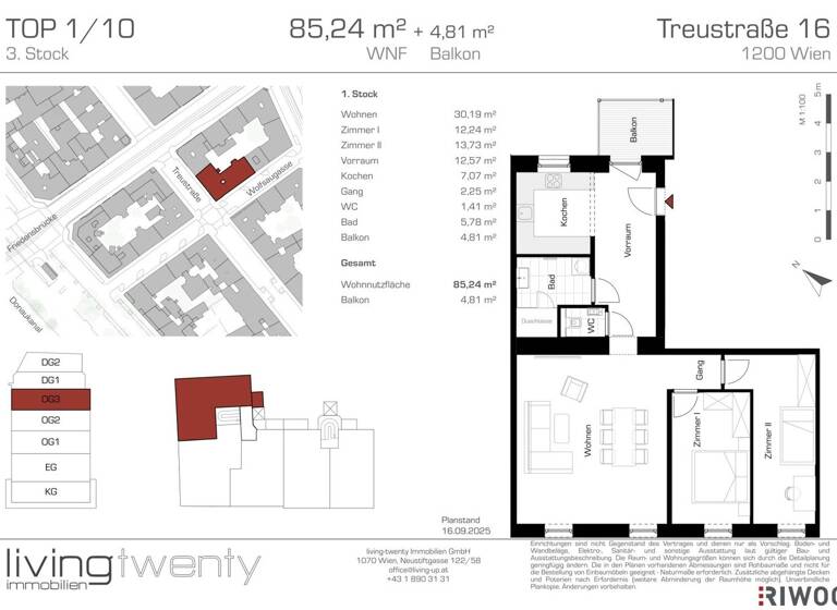 Wohnung zum Kauf - Erstbezug 615.000 € 3 Zimmer 85,2 m² 3. Geschoss Wien 1200