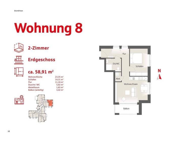 Wohnung zum Kauf - Erstbezug 344.000 € 2 Zimmer 58,9 m² Salzhausen 21376