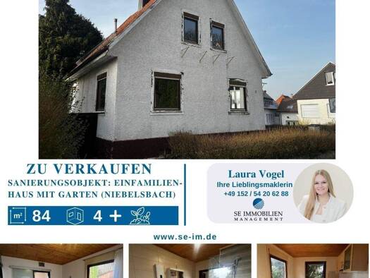 Einfamilienhaus zum Kauf 199.999 € 4 Zimmer 84,9 m² 395 m² Grundstück Niebelsbach Keltern 75210
