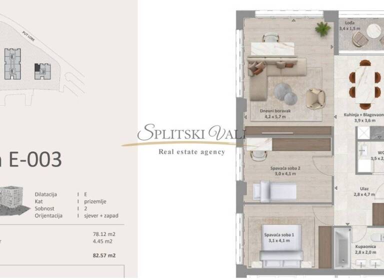 Wohnung zum Kauf 7.085 € 2 Zimmer 83 m² Split