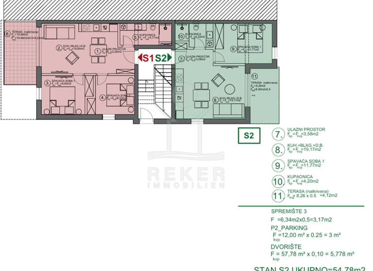 Wohnung zum Kauf - Erstbezug 171.802 € 2 Zimmer 54,8 m² EG Brodarica 22000