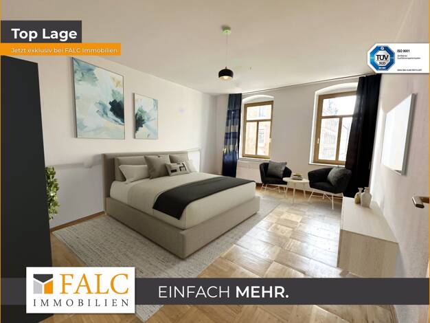 Wohnung zur Miete 300 € 1 Zimmer 49,5 m² 2. Geschoss Kanzlerstraße 72 Kaßberg Chemnitz 09112