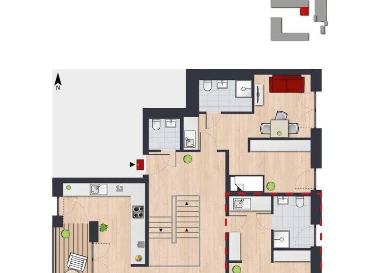 Studio zur Miete 368 € 1 Zimmer 39,4 m² 1. Geschoss frei ab sofort Kurt-Schumacher-Ring 242 Detmerode Wolfsburg 38444