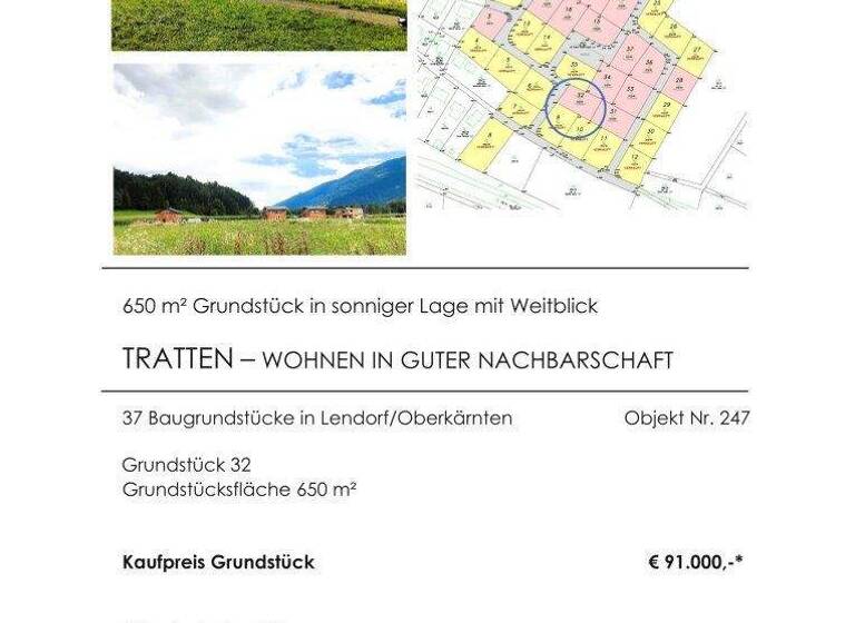 Grundstück zum Kauf 91.000 € 650 m² Grundstück Lendorf 9811