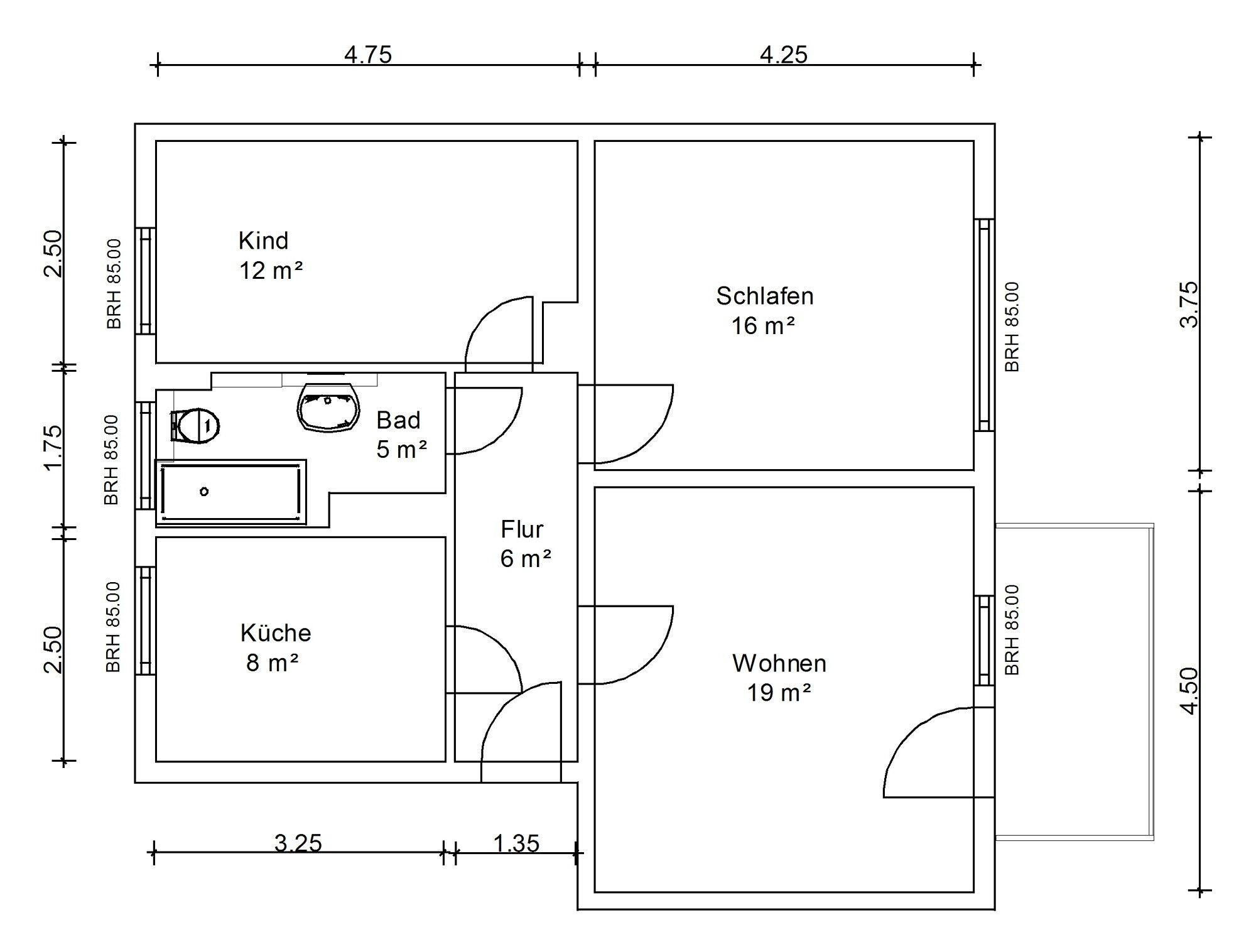 Wohnung zur Miete 435 € 3 Zimmer 68 m²<br/>Wohnfläche 3.<br/>Geschoss Franz-Mehring-Straße 142 Pölbitz 315 Zwickau 08058