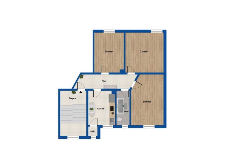 Wohnung zum Kauf 179.000 € 3 Zimmer 75 m² Braunschweig 38114