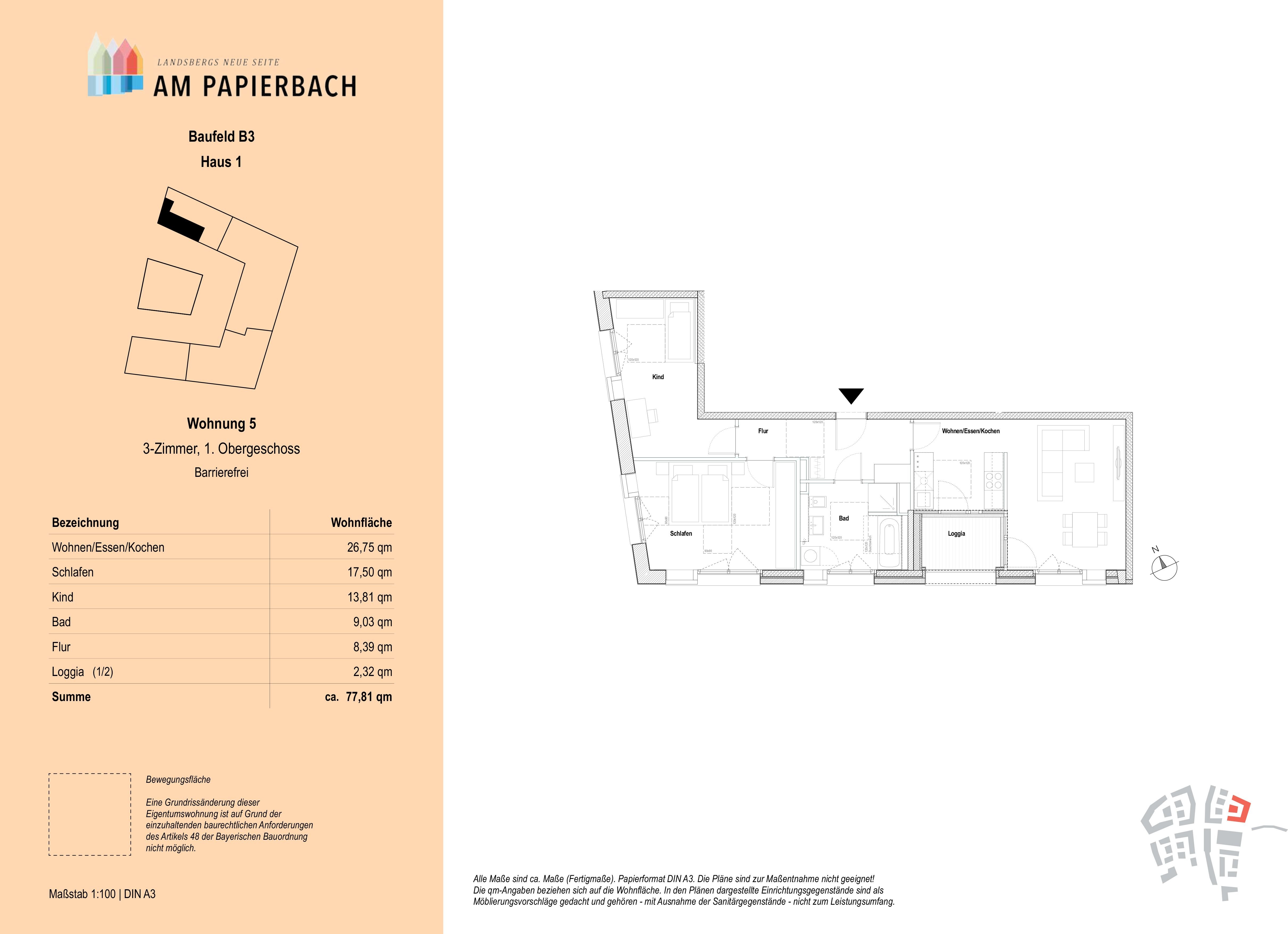 Wohnung zum Kauf provisionsfrei 679.900 € 3 Zimmer 77,8 m²<br/>Wohnfläche 1.<br/>Geschoss Stadtgebiet Landsberg am Lech 86899