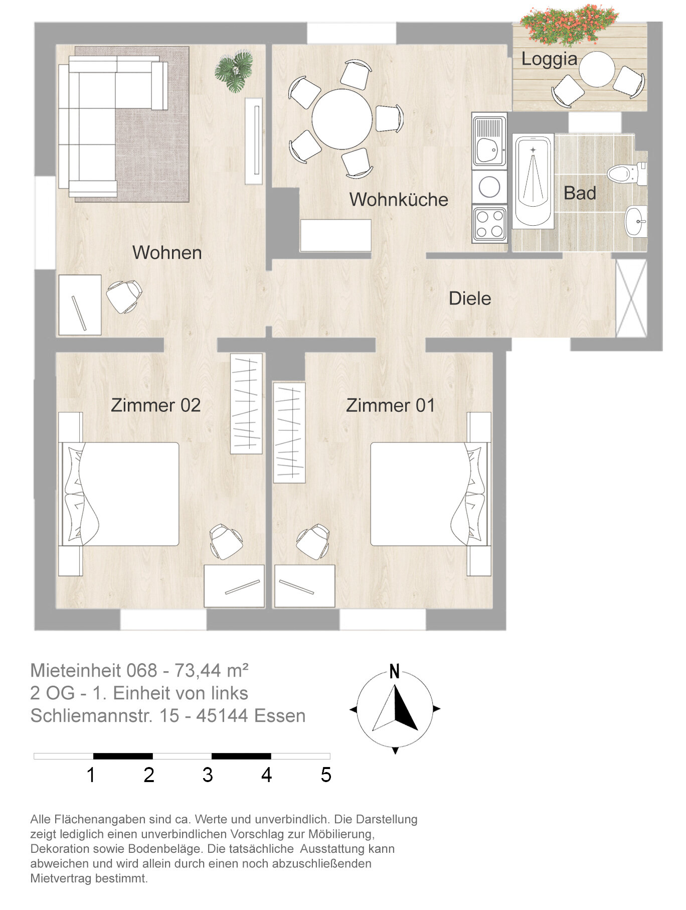 Wohnung zur Miete 679 € 4 Zimmer 73,4 m²<br/>Wohnfläche 2.<br/>Geschoss 01.03.2025<br/>Verfügbarkeit Schliemannstr. 15 Frohnhausen Essen 45144