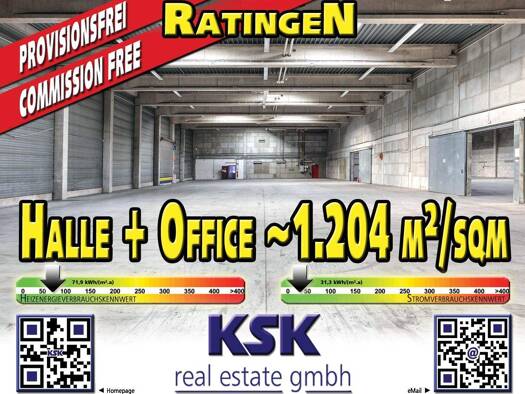Logistikzentrum zur Miete provisionsfrei 1.204 m² Lagerfläche Tiefenbroich Ratingen 40880