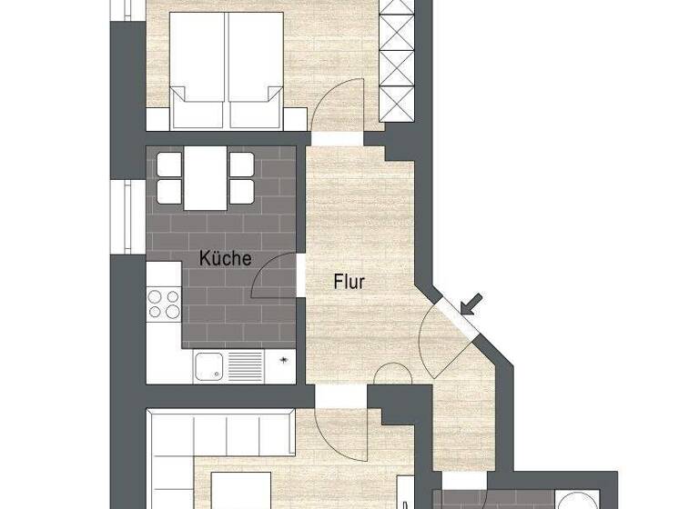 Wohnung zur Miete 305 € 2 Zimmer 54 m² EG Reichenbacher Straße 106 Bahnhofsvorstadt Zwickau 08056