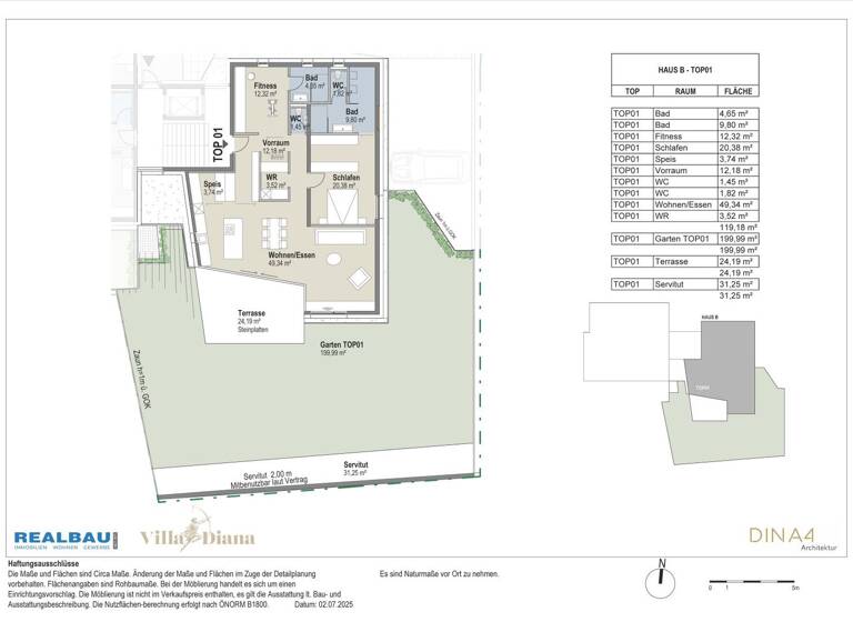 Wohnung zum Kauf - Erstbezug 1.290.000 € 3 Zimmer 119,2 m² EG Jagdweg 1 Mils 6068