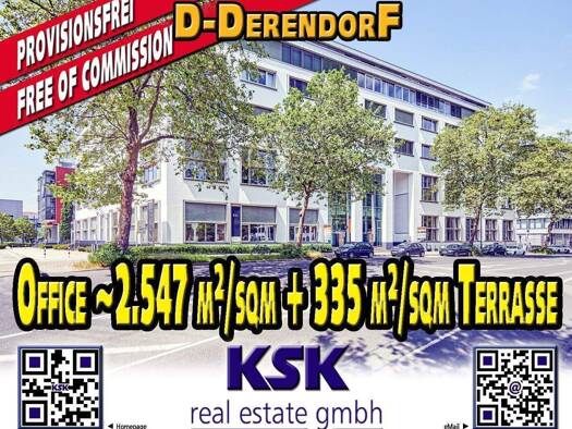 Bürofläche zur Miete 17,50 € 2.547 m² Bürofläche teilbar von 2.547 m² bis 551 m² Derendorf Düsseldorf 40476