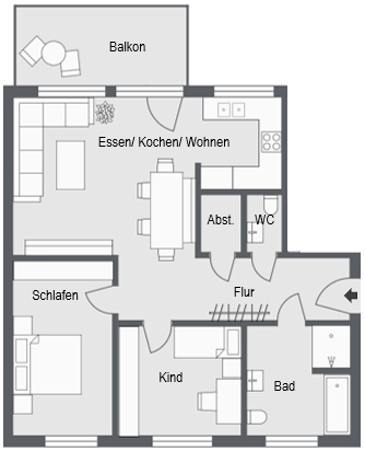 Wohnung zum Kauf provisionsfrei 569.000 € 3 Zimmer 94,1 m²<br/>Wohnfläche Ergolding Ergolding 84030