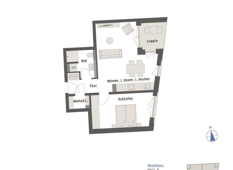 Wohnung zum Kauf - Erstbezug provisionsfrei 347.000 € 2 Zimmer 59,1 m² 2. Geschoss Ludwigsfeld Neu-Ulm 89231