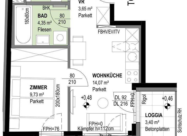 Wohnung zum Kauf - Erstbezug 271.900 € 2 Zimmer 33,5 m² 1. Geschoss Veronikagasse 31 Wien 1170