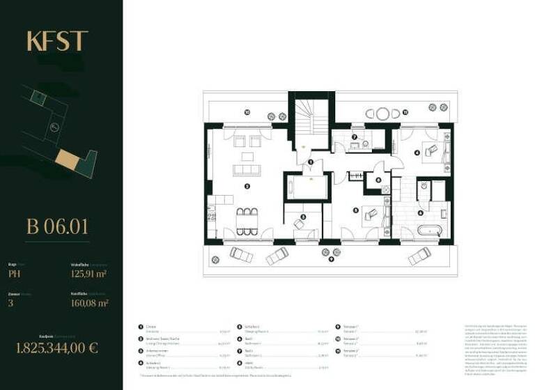 Penthouse zum Kauf provisionsfrei 1.910.215 € 3 Zimmer 125,9 m²<br/>Wohnfläche 6.<br/>Geschoss Tiergarten Berlin 10785
