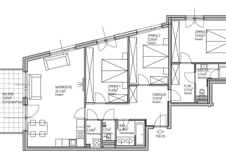 Wohnung zur Miete 2.429 € 4 Zimmer 108,3 m² 1. Geschoss Wien, Währing 1180