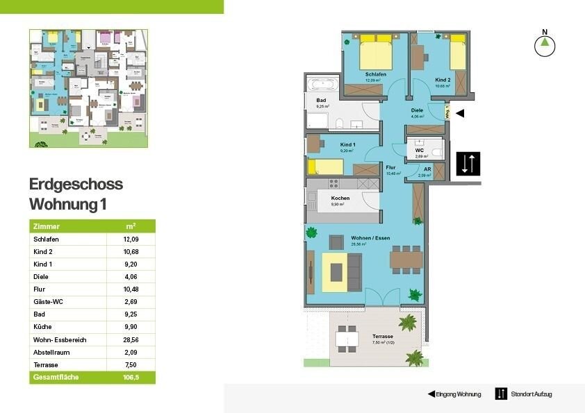 Terrassenwohnung zum Kauf provisionsfrei 512.800 € 4,5 Zimmer 106,5 m²<br/>Wohnfläche EG<br/>Geschoss Flözlingerstraße 5 Zimmern Zimmern ob Rottweil 78658