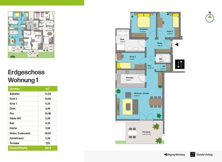 Terrassenwohnung zum Kauf provisionsfrei als Kapitalanlage geeignet 512.800 € 4,5 Zimmer 106,5 m² Flözlingerstraße 5 Zimmern Zimmern ob Rottweil 78658