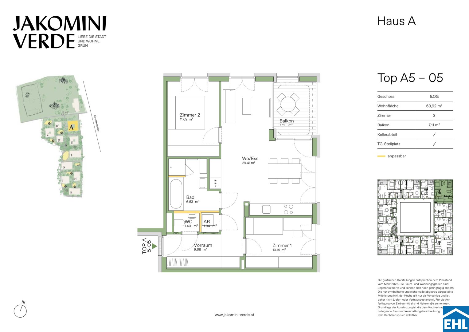 Wohnung zum Kauf 351.436 € 3 Zimmer 69,9 m²<br/>Wohnfläche 5.<br/>Geschoss Kasernstraße Jakomini Graz 8010