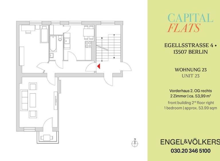 Wohnung zum Kauf provisionsfrei 270.000 € 2 Zimmer 54 m² 2. Geschoss frei ab sofort Egellsstr. 4 Tegel Berlin 13507