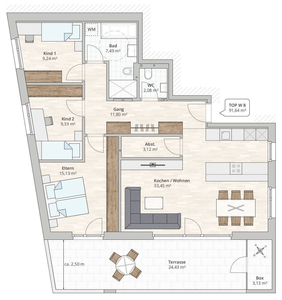 Terrassenwohnung zum Kauf provisionsfrei 609.000 € 4 Zimmer 91,6 m²<br/>Wohnfläche 2.<br/>Geschoss Wollgrasweg 4 Rankweil 6830