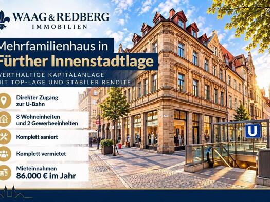 Mehrfamilienhaus zum Kauf 2.245.000 € 28 Zimmer 838 m² 470 m² Grundstück Innenstadt Fürth 90762