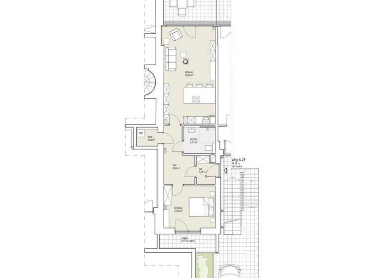 Wohnung zum Kauf provisionsfrei 340.000 € 2 Zimmer 68 m² EG Kumpfmühl-Ziegetsdorf-Neuprüll Regensburg 93051