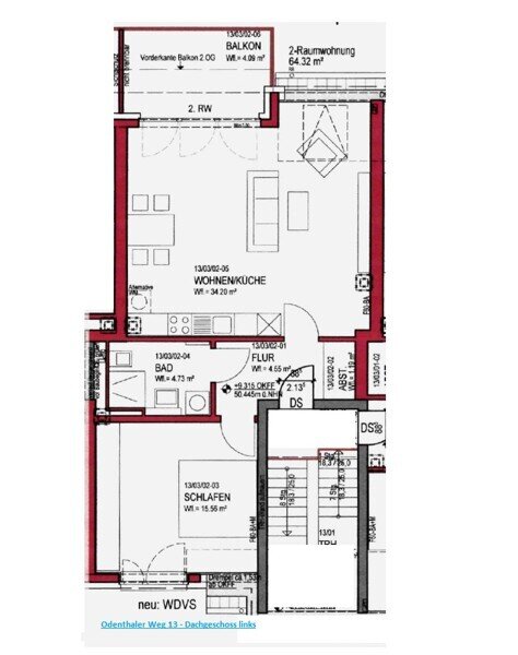 Wohnung zur Miete 965 € 2 Zimmer 67,3 m²<br/>Wohnfläche 01.02.2025<br/>Verfügbarkeit Odenthaler Weg 13 Wersten Düsseldorf 40591