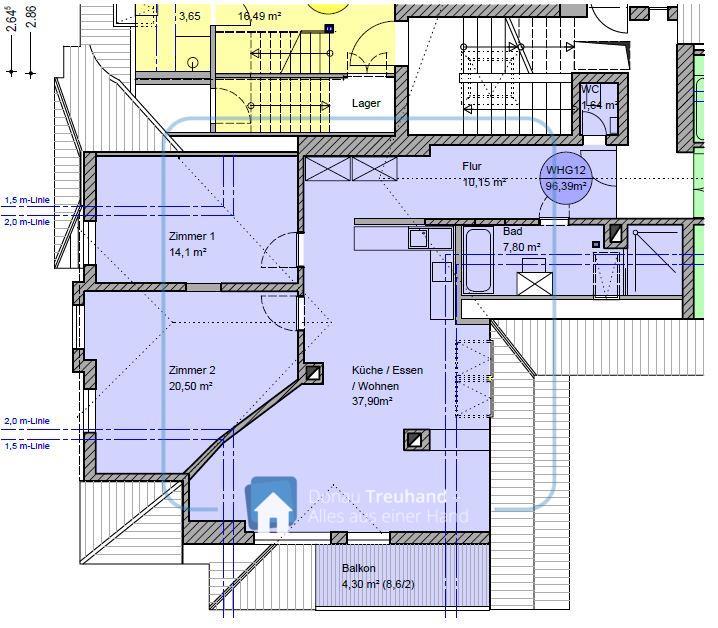 Wohnung zur Miete 1.036 € 3 Zimmer 96,4 m²<br/>Wohnfläche 4.<br/>Geschoss Firmianstraße Haidenhof Nord Passau 94032